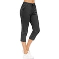 thumbnail image 6 of Hanerdun Women Sports Pants with Elastic Waist Female Capri Trousers Black XL, 6 of 6
