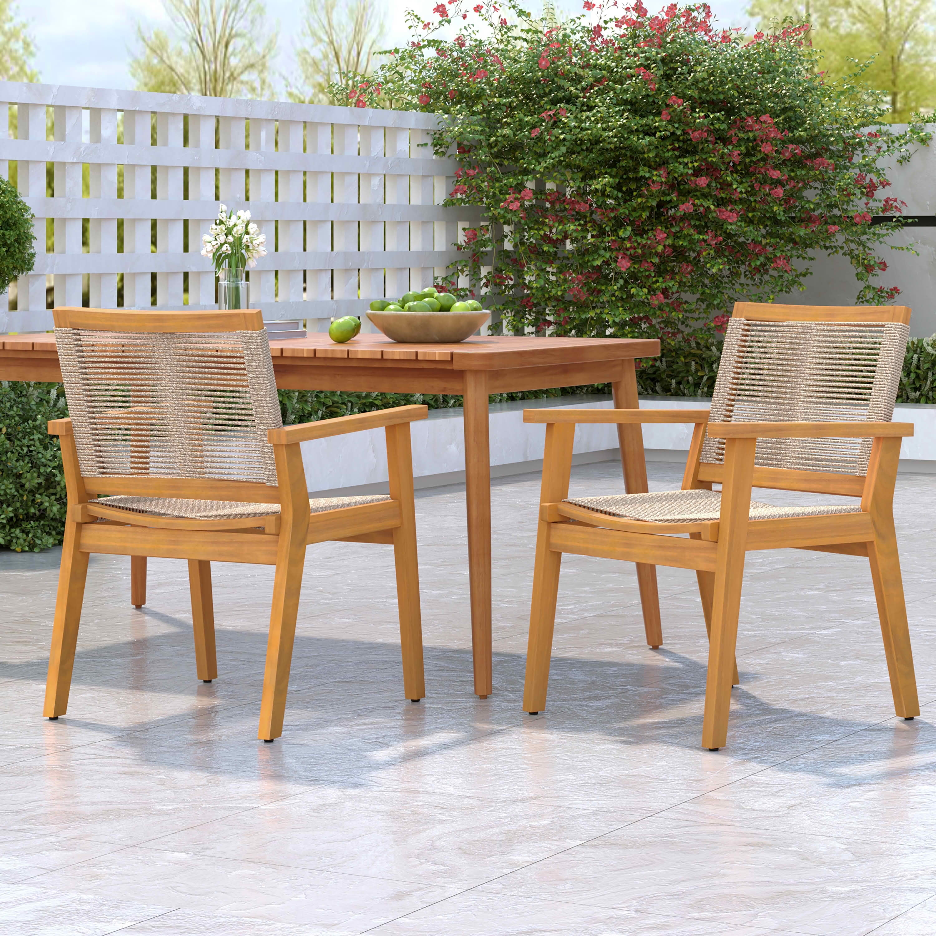 MAYEERTY 2-Piece Patio Dining Chairs with Ergonomic Design & Easy Assembly for Garden Balcony