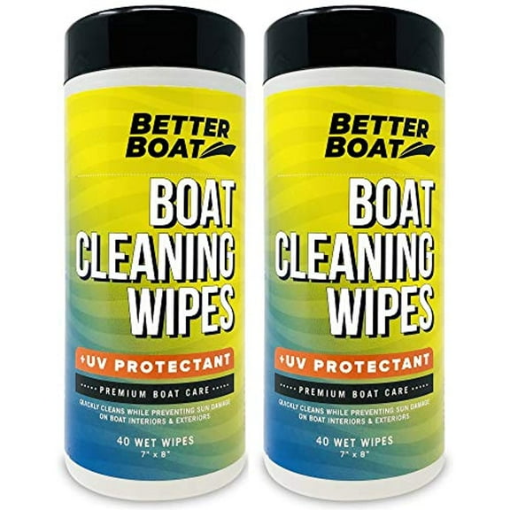 Better Boat Cleaner Wipes with UV Marine Vinyl, Car Vinyl and Boat Seat Cleaner 80 Wipes