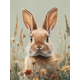 thumbnail image 1 of Qisvanset Framed Canvas Wall Art, 12x16 Inch Sage Green Bunny Watercolor Nursery Wall Print, 1 of 5