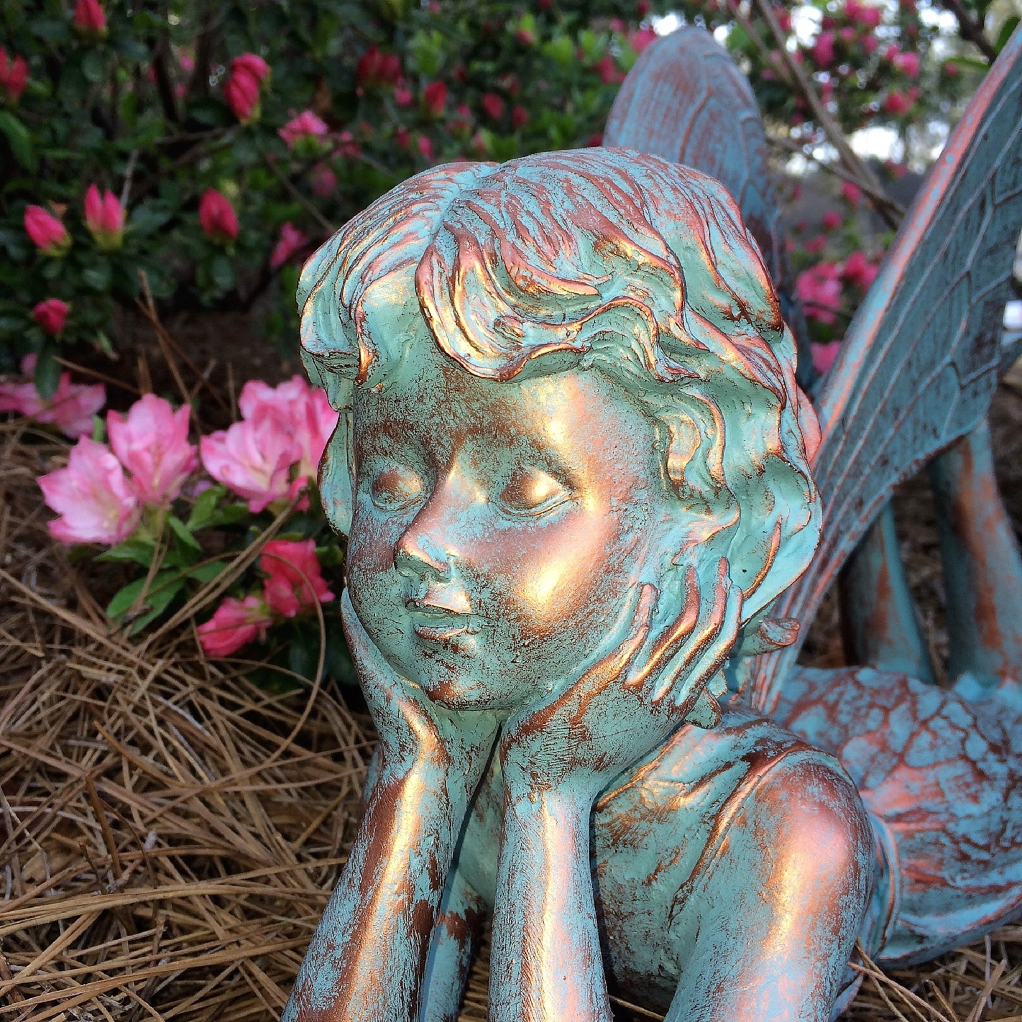 Homestyles 11"L Dreamer Lying Fairy in Bronze Patina Home Patio & Garden Statue Figurine