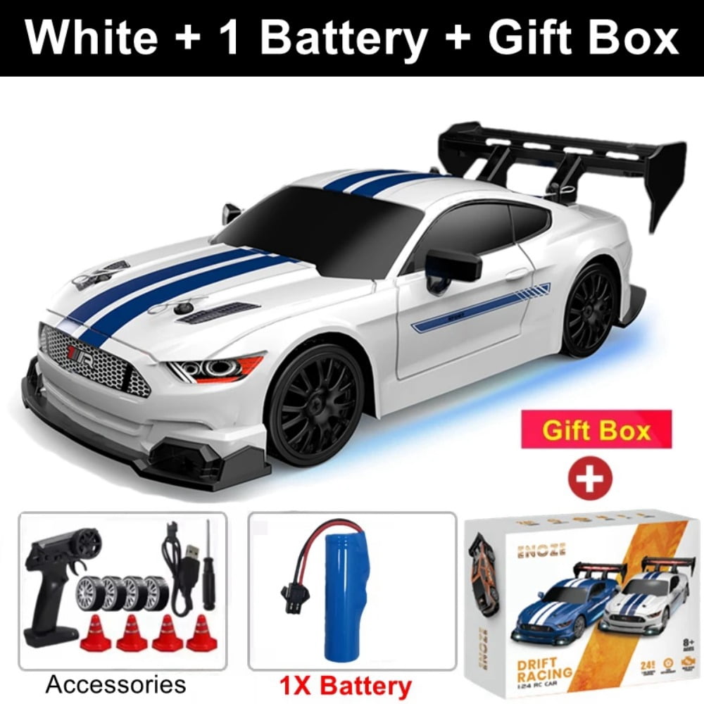 ATJIA RC Drift Car 1:24 Remote Control Cars 2.4GHz 4WD High Speed 30 KM/H Drift RC Cars with LED Light and Drifting Tires Racing Car