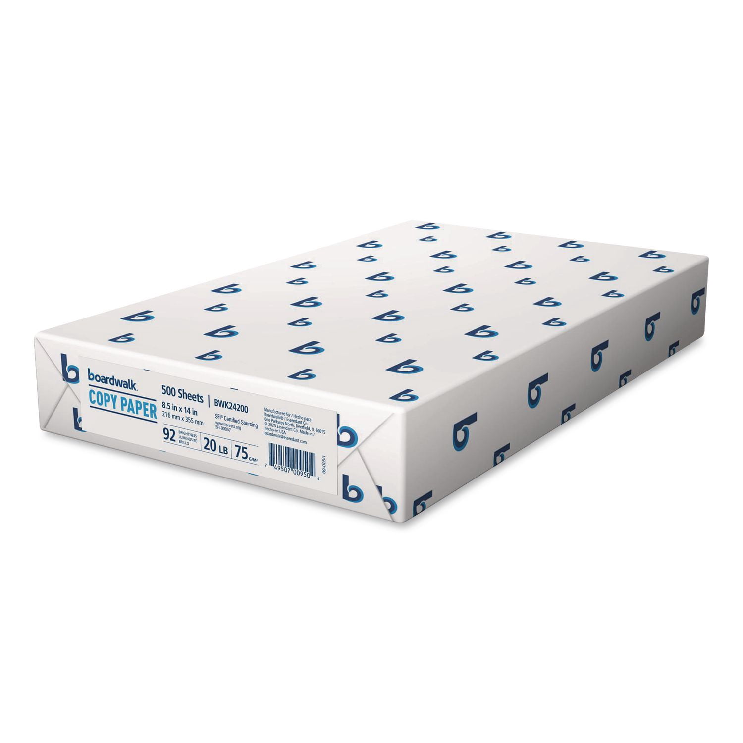8.5 in. x 14 in. 20 lbs. Bond Weight 92 Bright Legal Size Copy Paper - White (10-Reams/Carton)