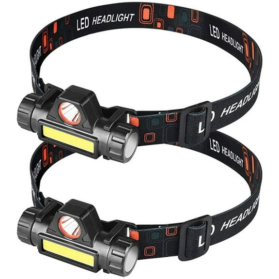 2 Pack Headlamp Flashlight, 500 Lumens USB Rechargeable Headlamp Ultra Bright LED Headlight Waterproof for Outdoors, Running, Camping, Hiking
