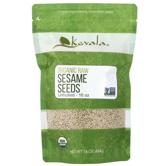 Kevala Organic Raw Sesame Seeds (Unhulled), 16 oz (454 g)