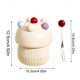 thumbnail image 3 of Set de portatenedores de fruta con champiñones – El soporte cerámico incluye 6 tenedores de acero inoxidable, adorno decorativo de cocina y accesorio para servir postres y snacks, 3 of 6