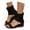 Black, variant on Women's Open Toe Wedge Boots Suede No Heel Sandals Zip up Ankle Booties Designer Flats Footwear Dark Green 6