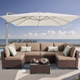 thumbnail image 6 of KIGOTY 7 Piece Outdoor Patio Furniture, Wicker Rattan Outdoor Conversation Set Sectional Sofas for Backyard, Garden, Brown-Camel, 6 of 7
