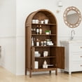thumbnail image 6 of Fiogmub Tall Arched Display Cabinet, 5-Tier Bookshelf Kitchen Pantry  Cabinet, Open Shelf Storage Cabinet for Living Room, 6 of 8