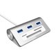 thumbnail image 1 of Hub de aluminio de 3 puertos USB 3.0 alimentado con combo de lector de tarjetas SD/TF para iMac, MacBook Air, MacBook Pro, MacBook, Mac Mini, PC y portátiles Xemadio FLD-2474, 1 of 8