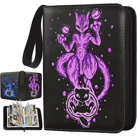 Card Binder 4-Pockets, Trading Card Binder, 50 Pages, 400 Card Capacity Collection Binder, Card Folder for MTG, TCG, Game Cards & Sports Cards