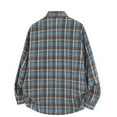 thumbnail image 4 of Kilaqueen Long Sleeve Shirts for Men Checkered Button Down Lapel Shirts Casual Fashion Vintage Relaxed Fit Shirts, 4 of 5