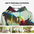 thumbnail image 4 of Daiia Flying Parrots In Jungle Pattern Women's Fashion Hoodies & Sweatshirts with Kangaroo Pocket Hooded Sweatshirt with Eye-catching Drawstrings-Large, 4 of 7