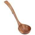 thumbnail image 3 of Porridge Spoon, Comfortable Handle Scratch Prevention High Temperature Resistant Simple Wooden Ladle  For Non Stick Cookware S,M,L, 3 of 8
