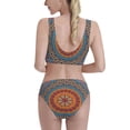 thumbnail image 3 of Daiia Mandala printed 2 piece Swimsuit Bikinis for Women High Waisted Racerback Bathing Suits Summer Tummy Control Scoop Neck Swimwear-X-Large, 3 of 8