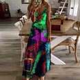 thumbnail image 4 of Neo Pop Art Blacklight Glow in The Dark Sleeveless Dress Loose Women's Dress Dresses Luxury Evening Dresses, 4 of 9