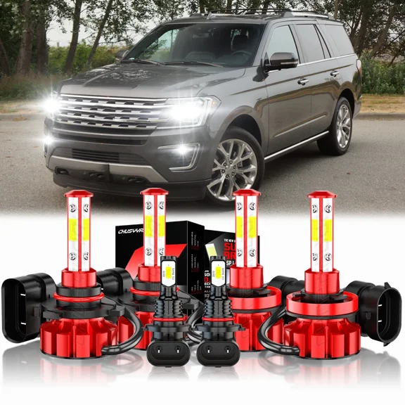 For 2013-2019 Ford Expedition LED Headlight Hi/Lo  Fog Light Bulbs Combo Kit 6000k 6X