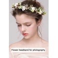 thumbnail image 3 of AWAYTR Leaf Flower Crown Garland Headpiece - White Handmade Wreath Adjusatble Flower Headbands for Bridal Wedding Festival Party, 3 of 7
