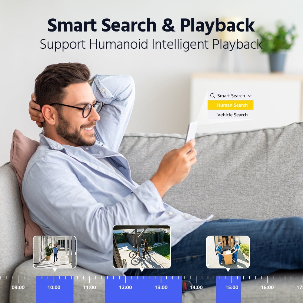 ANNKE Home Camera System, 4K 16CH NVR Kit Expandable, 0TB HDD, 3MP Wireless Home Camera 8 Pcs, 100ft Night Vision, Plug-and-Play, 2-Way Audio, AI Human Detection, Dual-Band WiFi, Remote Access