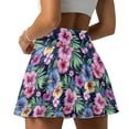 thumbnail image 2 of Jeiento Tropical Flowers Skorts Skirts for Women High Waisted Pleated Tennis Skirt Stretchy Golf Skorts with Shorts Pocket for Workout Pickleball Running Size XL, 2 of 7