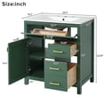 thumbnail image 2 of MAYEERTY 30" Green Bathroom Vanity - Ceramic Sink, Ample Storage, Fresh Style for Bathroom Organization, 2 of 22