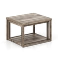 thumbnail image 6 of Spaco Nesting Coffee Table Set (2 Pieces), Stackable Space-Saving Design, Rubber Wood Frame, Gray, 6 of 7