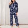 thumbnail image 2 of Fotbe Daisies Flowers Conjunto de Pijama de Manga Larga para Mujer con Estampado, Ropa de Dormir de 2 Piezas, Conjunto de Casa Suave y Cómodo con Bolsillos-Large, 2 of 7