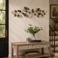 thumbnail image 3 of DecMode Timeless and Traditional Metal Leaves Wall Décor in Brown, 50"L x 15"H,, 3 of 14
