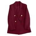 thumbnail image 5 of ZACPNCV Women's Winter Casual Jackets Long Sleeve Solid Color Slim Double Breasted Suit Small Jacket Burgundy, 5 of 5