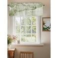 thumbnail image 2 of Sage Green Marble Valances for Windows, Rod Pocket Kitchen Valance Curtains - Soft & Washable Small Window Treatment for Living Room,&nbsp;Bathroom, Fluid Art, 54x18inch, 2 of 9