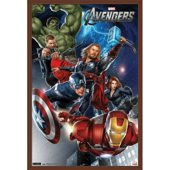 Marvel Cinematic Universe - Avengers - Group Wall Poster, 22.375" x 34", Framed