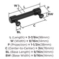 thumbnail image 6 of Amerock Faircrest 3 inch (76mm) Center-to-Center Matte Black Cabinet Pull, 6 of 7