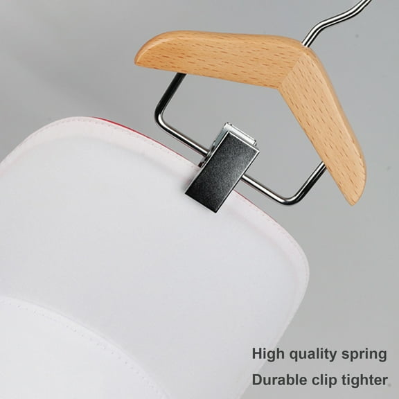 opvise Mini Clothes Hanger Premium Wood Baby Clothes Hanger with Non-Slip Clips Practical Pet Clothes Hook for Home Wooden Color