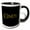 Black/White, variant on 3drose, Cindy Trendy Woman Name in the America. Yellow on Black Talisman, 15oz Two-tone Blue Mug