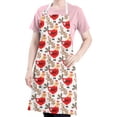 thumbnail image 5 of White Chicken Red Chicken Pattern Apron-Garden Aprons for Women with Pockets-Cotton Linen Waterproof Kitchen Cooking Gardening Aprons Adjustable for Kitchen,Cooking,BBQ and Salon 33x27 Inch, 5 of 7