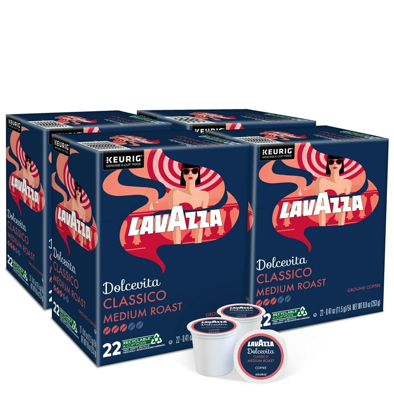 4 pack) Lavazza Dolcevita Classico Keurig K-Cup® Pods, Medium