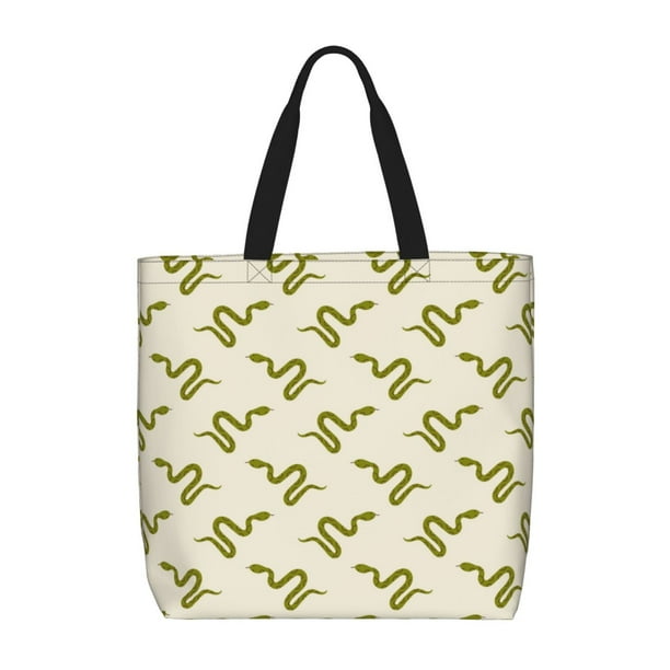 Balery Green Snake Bolsa de Mano para Mujeres con Cremallera, Bolsa de Gimnasio con Compartimentos, Bolsa para Laptop, Bolsa para Trabajo
