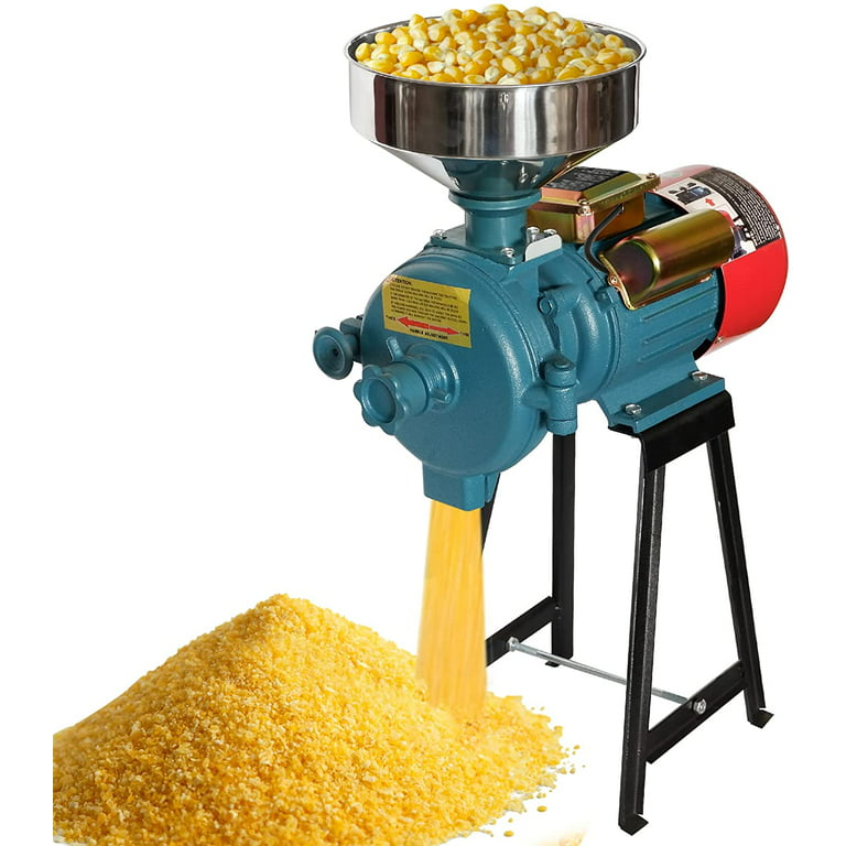 Dropship VEVOR Electric Grain Mill Grinder, 1500W 110V Spice Grinders,  Commercial Corn Mill With Funnel, Thickness Adjustable Powder Machine,  Heavy Duty Feed Flour Cereal Mill Wheat Grinders, Dry & Wet Grinder to
