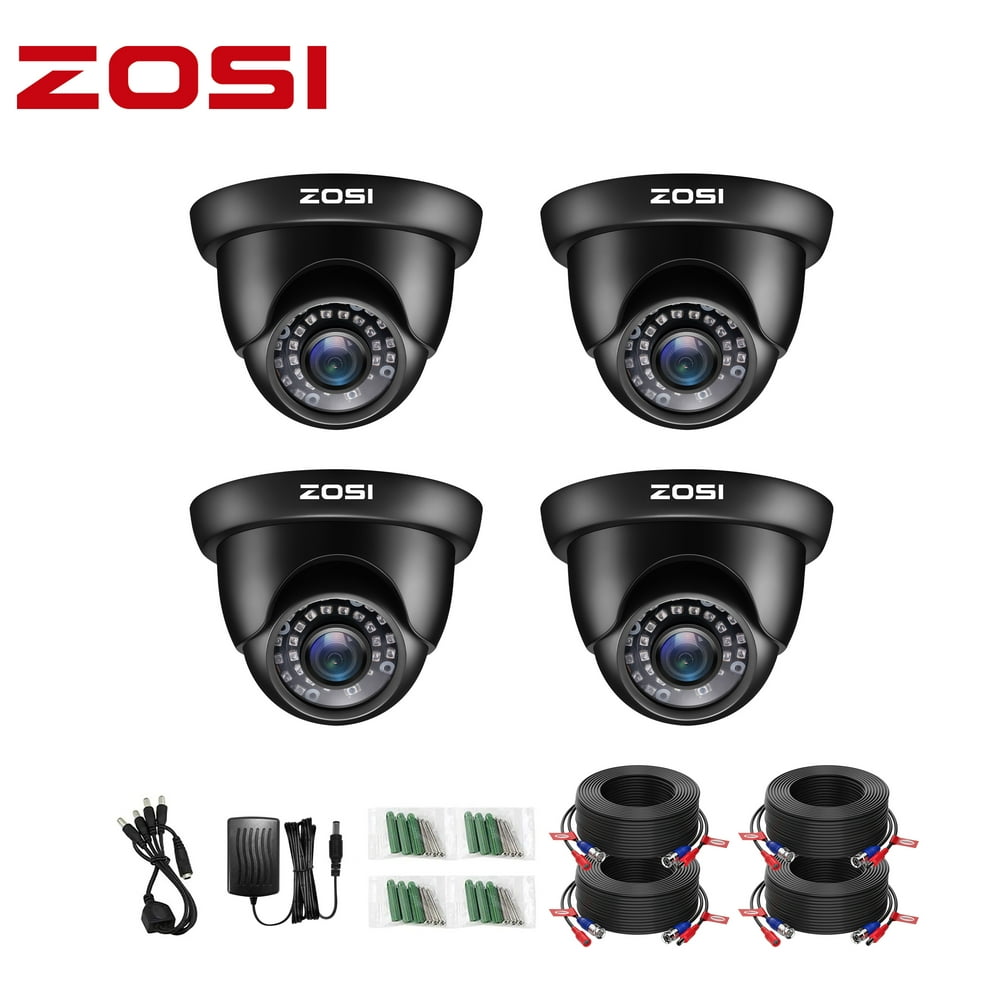 ZOSI 4 Pack 2.0MP HD 1080P HDTVI Indoor Outdoor Dome Security