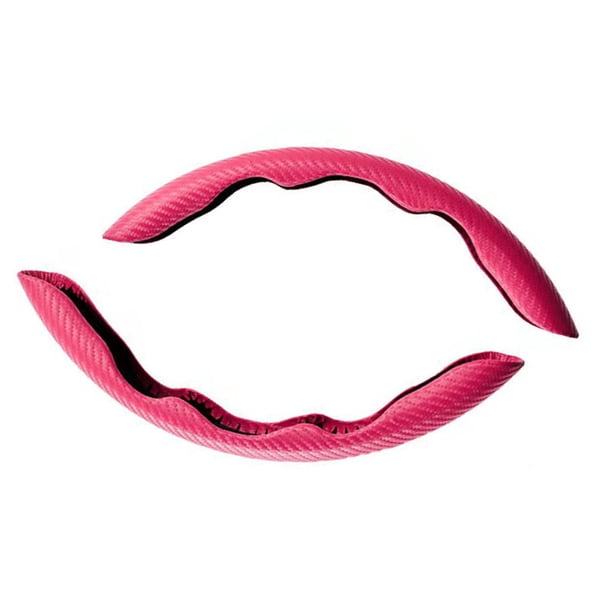 Embellecedor de marco para volante de coche, pegatina de decoración para camión y automóvil, Kit Interior antideslizante Universal, rojo de Automoción decorativa y accesorios Fibra de Carbono Rosa