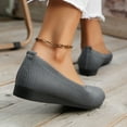 thumbnail image 5 of Ballet Flat Dress Shoes for Women 2025 Fashion Casual Knit Round Toe Slip on Low Wedges Comfort Walking Heels, 5 of 7