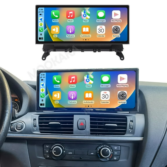 12.3" Smart Display Radio Audio Media Player for BMW X3 X4 F25 F26 2011 2012 2013 2014 2015 2016 2017 Universal Car Navigation GPS Upgrade Headunit Android Replacement HD Screen Carplay Accessories