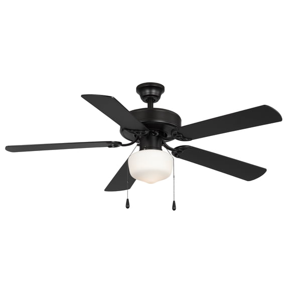 Mainstays 52 Inch Indoor Downrod Ceiling Fan, Black
