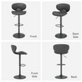 thumbnail image 5 of Hawsaiy Adjustable Swivel Bar Stools Set of 2 with Back and Footrest, Faux Leather Counter Height Kitchen Stools, Modern Bar Chairs for Island and Home Bar, Black, 5 of 8