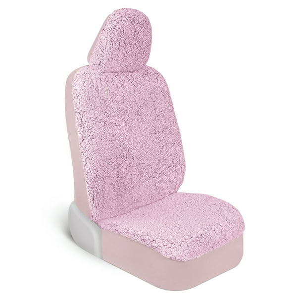 Carbella Plush Sherpa Fleece Car Seat Cover, 1 Piece Pink Seat Cover