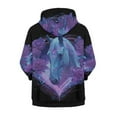 thumbnail image 2 of Uourmeti Galaxy Bow Tie Butterfly Florals Horse Teen Girls Hooded Pullover Long Sleeve Soft Comfy with Pockets Casual Loose Top for Travel Size 10-12, 2 of 7
