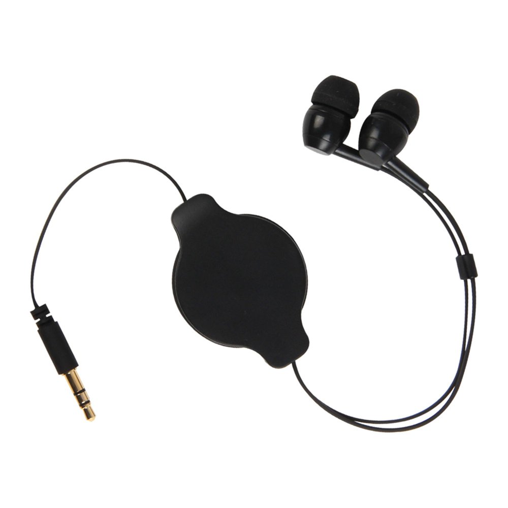 3 ft 3' Retractable InEar Earbud 3.5mm Headphone Earphone 3.5 mm jack