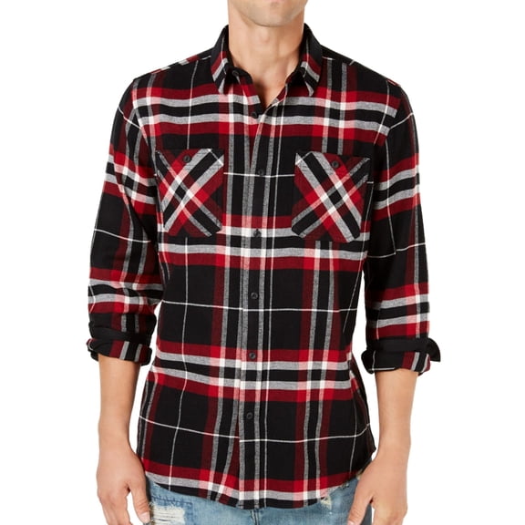 American Rag Men’s Plaid Flannel Shirts, Reddhalia, Small