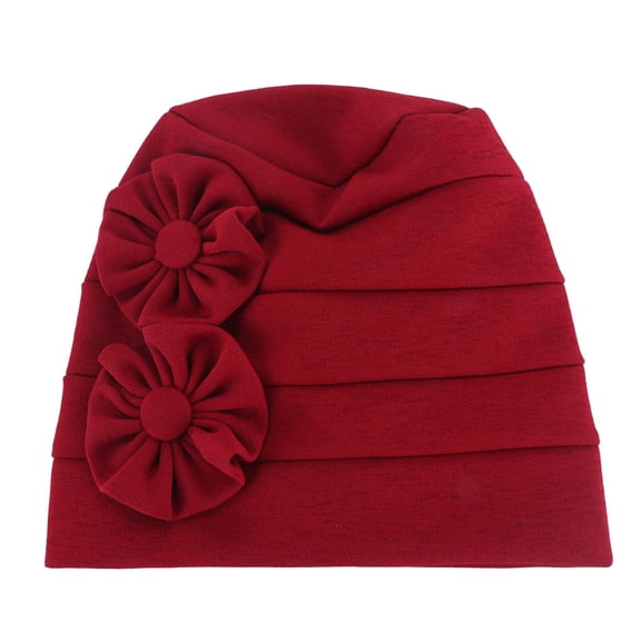 Diufon Women's Beanie Hats Wrap Hair Layers Cap with Floral Stretch Windproof Solid Color Sleep Hat for Ladies