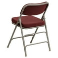 thumbnail image 6 of BizChair 4 Pack 18.5"W Premium Curved Triple Braced & Double Hinged Burgundy Fabric Metal Folding Chair, 6 of 8